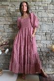 Nonni Gingham Darling Dress Sangria